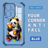 HONTINGA Xiaomi Redmi Note 13 Pro Plus 5g ile Uyumlu Şeffaf Kılıfı Düşüme Önleyici Basitlik Anti Düşme Kamera Korumali Panda Desen Yumuşak Silikon Telefon Kılıfı Kadın ve Erkek Için Uygundur K3-0208 - Mavi