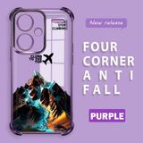 HONTINGA Xiaomi Redmi Note 13 Pro Plus 5g ile Uyumlu Şeffaf Kılıfı Düşüme Önleyici Basitlik Anti Düşme Kamera Korumali Uçak Desen Yumuşak Silikon Telefon Kılıfı Kadın ve Erkek Için Uygundur K3-0203 - Mor