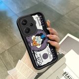 HONTINGA Xiaomi Redmi Note 13 Pro Plus ile Uyumlu Kılıfı Düşüme Önleyici Basitlik Anti Düşme Kamera Korumali Yaratıcı Siyah Desen Yumuşak Silikon Telefon Kılıfı Kadın ve Erkek Için Uygundur K2-0415 - 001-Renkli