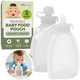 Honukai Yeniden Kullanılabilir Bebek Maması Torbaları - 4.5 oz Silikon Gıda Sınıfı Malzeme, BPA İçermeyen ve Toksik Olmayan, Bebek Maması Torbaları Doldurulabilir, Yeni yürümeye başlayan çocuklar için