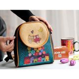 Hoodie Mouse Baykuş Figürlü Küçük Postacı Omuz Çantası Etnik Bohem Style - Kahverengi