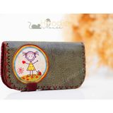 Hoodie Mouse Cin Ayse Figürlü Büyük Cüzdan Etnik Bohem Retro Vintage Style - YESİL - 00Kahverengi