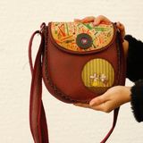 Hoodie Mouse Dans Eden Fare Figürlü Çapraz Örgülü Kol Çantası Etnik Bohem Style - Bordo