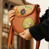Hoodie Mouse Dans Eden Fare Figürlü Çapraz Örgülü Kol Çantası Etnik Bohem Style - Taba