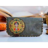Hoodie Mouse Frida Figürlü Büyük Cüzdan Etnik Bohem Retro Vintage Style - YESIL - 00Kahverengi
