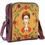 Hoodie Mouse Frida Kahlo Figürlü Büyük Postacı Kol Çantası Etnik Bohem Style - Bordo