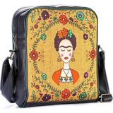 Hoodie Mouse Frida Kahlo Figürlü Büyük Postacı Kol Çantası Etnik Bohem Style - Siyah