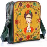 Hoodie Mouse Frida Kahlo Figürlü Büyük Postacı Kol Çantası Etnik Bohem Style - Yesil - Yeşil