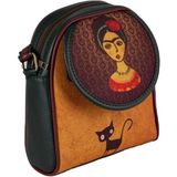 Hoodie Mouse Frida Kahlo Figürlü Küçük Postacı Omuz Çantası Etnik Bohem Style - Yesil - Yeşil