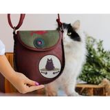 Hoodie Mouse Karamık Figürlü Çapraz Örgülü Kol Çantası Etnik Bohem Style - Bordo