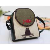 Hoodie Mouse Karamık Figürlü Küçük Postacı Omuz Çantası Etnik Bohem Style - Yesil - Yeşil