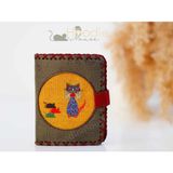 Hoodie Mouse Kedı Fare Figürlü Küçük Cüzdan Etnik Bohem Retro Style -Yeşil - Yeşil