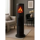 Hoogar German 2075 L Black Oben Seri OLED Şömineli Ekran Dijital Kule Tipi Seramik Fanlı Isıtıcı