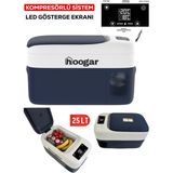 Hoogar German 25 LT Oto Buzdolabı 12-24V LED Ekran ile -20 Dereceye Hızlı Soğutma