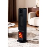 Hoogar German 2701 L Black OLED Şömineli Ekran Dijital Göstergeli Kule Tipi Seramik Fanlı Hızlı Isıtıcı