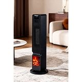 Hoogar German 2701 L Black Oled Şömineli Ekran Dijital Göstergeli Kule Tipi Seramik Fanlı Isıtıcı Siyah