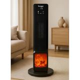 Hoogar German 2701 L Black OLED Şömineli Ekran Dijital Göstergeli Kule Tipi Seramik Fanlı Isıtıcı