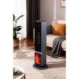 Hoogar German 2701 L GREY OLED Şömineli Ekran Dijital Göstergeli Kule Tipi Seramik Fanlı Hızlı Isıtıcı