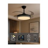 Hoogar German Black Kuhle Tavan Vantilatörü 3 Renk Led Gizli Pervaneli Kumandalı Dimmer Ayarlı Bl Sistem Isınmaz Motor