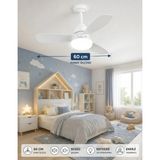 Hoogar German New White Super Fan 60 cm Kalın Kanat Dim Ayarlı Tavan Vantilatörü Rgb LED 16 Renk Sessiz Sinek Kovar - Beyaz