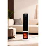 Hoogar German OLED White Series Şömineli Ekran Dijital Göstergeli Fanlı Kule Tipi Seramik Isıtıcı Uzaktan Kumandalı - 2000 W