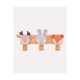Hoogie Woodland Friends El Yapımı Amigurumi Ahşap Duvar Askısı Bebek Çocuk Odası