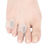 Hoogoo Pinky ayak parmağı ayırıcı, yarı saydam jel ayak parmağı koruyucu, küçük silikon ayak parmağı ayırıcı, kıvrılmış üst üste binen yastıklar, ayrı ayak parmağı düzeltmesi için