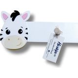 Hookipa Baby Ho'okipa Bs Handcrafted - Çocuk Odası El Yapımı Ahşap Elbise Askılığı Beyaz Zebra - Siyah - Beyaz