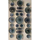 Hooly Home Green Gold 8 Kişilik 25 Parça Çay Tabaklı Modern Kahvaltı Takımı Yeşil