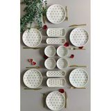 Hooly Home Kalp Desen Kırmızı 6 Kişilik 14 Parça Kahvaltı Takımı Kırmızı