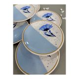 Hooly Home Mavi gelincik 6 Adet 15 cm Tatlı Tabağı