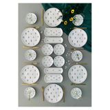 Hooly Home Pastel Bahçe Model 6 Kişilik 20 Parça Çay Tabaklı Kahvaltı Takımı Beyaz