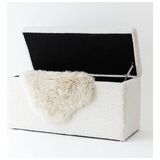 Hoom Concept Lisa Kare Sandıklı Puf - Beyaz