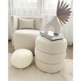 Hoom Concept Relax Teddy Berjer + Puf Takimi Set - Beyaz