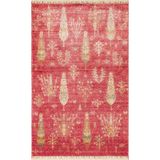 Hoom Rugs Nepal ZR 08 Bambu Viskon Kırmızı Sonbahar Uşak Desenli Halı