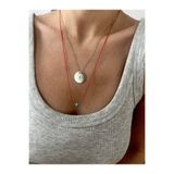 Hoop jewelery turkuaz doğal taşlı kırmızı ip kolye