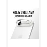 Hoops iPhone 15 Pro | 15 Pro Max Siyah Metal Kamera Lens Koruyucu