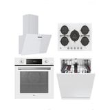 Hoover 4'lü Ankastre Set Beyaz (HO3158W FIRIN/HVG74WK3W OCAK/HDG6C1GWTK DAV./HS6C4FOTS Bulaşık)