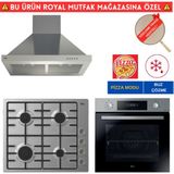 Hoover Empoli Inox Turbo Ankastre Set (HO3158IN+ HHW6LMX Emaye + HCH6MXTK )