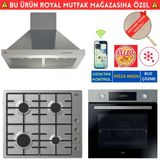 Hoover Empoli Telefon Bağlantılı İnox Turbo Ankastre Set (Ho3158ın+ Hhw6lmx Emaye + Hch6mxtk)