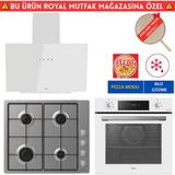 Hoover M3R Inox Beyaz Ankastre Set (HO3158W + Candy CHW6LMX EMAYE+HDG6C1GWTK)