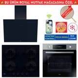 Hoover Upa Telefon Bağlantılı Siyah Turbo Ankastre Set (Ho3158ın İnox + Hvw6mbb Siyah + Hdg6c1gbtk)