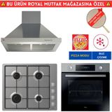 Hoover Vıale İnox / Gri Dijital Turbo Ankastre Set (Ho3158ın+ Candy Chw6lmx Emaye +Hch6mxtk)