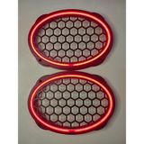 Hoparlör Kapağı Oval 20 cm Ledli 2'li Takım - KIRMIZI
