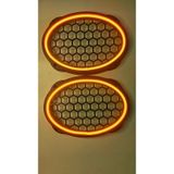 Hoparlör Kapağı Oval 20 cm Ledli 2'li Takım - TURUNCU