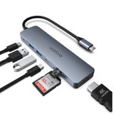 HOPDAY USB C Hub 7 Bağlantı Noktaları, Çift Ekranlı USB C Adaptörü 4K HDMI, USB A&C 3.0, 100W PD, SD/TF Kart Okuyucu USB C Dongle, Tip C Dizüstü ve Tablet için Multiport Hub