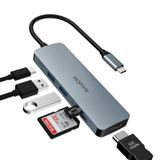 HOPDAY USB C Hub, USB C adaptörü, MacBook Pro/Air iPad Pro adaptörü, 6'sı 1 arada 4K HDMI çıkışlı, Surface Pro 8 ve diğer C tipi cihazlar (PD 100W USB 3.0 TF kart okuyucu) (HD-HB033)