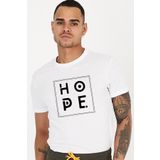 Hope Slogan baskılı Bisiklet Yaka Erkek Tişört