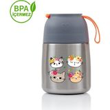 Hopeful Design Kedi 450ML Bebek Mama Saklama Termosu Vakumlu Çift Taraflı Termos