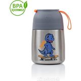 Hopeful Design Termos450ML Bebek Mama Saklama Termosu Vakumlu Çift Taraflı Termos - Gri - Turkuaz